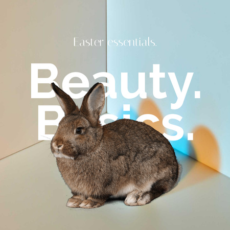 Plantilla de diseño de Beauty Easter Offer with Rabbit Animated Post 