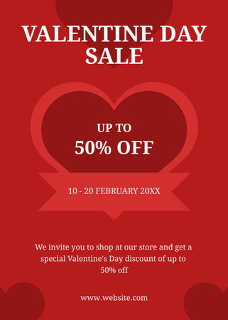 Modèle de visuel Valentine's Day Sale on Red - Invitation
