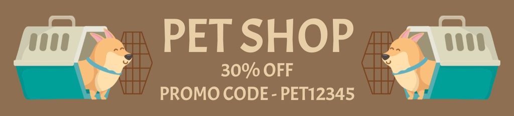 Modèle de visuel Pet Shop Ad with Cute Dog in Basket - Ebay Store Billboard