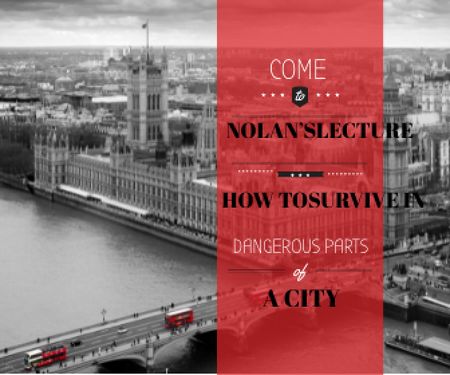 Template di design City quote with London view Large Rectangle