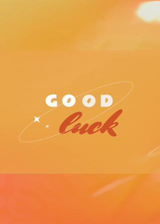 Good Luck Wishes in Orange Postcard 5x7in Vertical Design Template