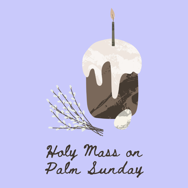 Designvorlage Holy Mass On Easter Sunday In Purple für Instagram