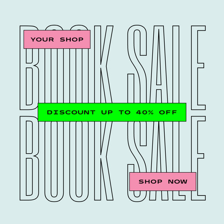 Ontwerpsjabloon van Instagram van Modern Advertising About Book Sale