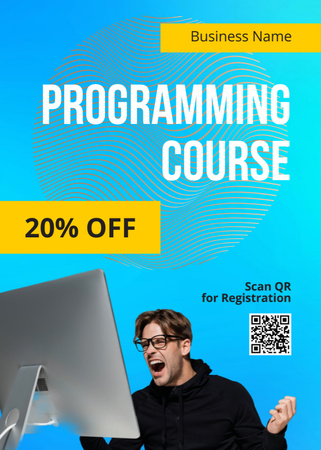 Programming Course Discount Ad Flayer Design Template