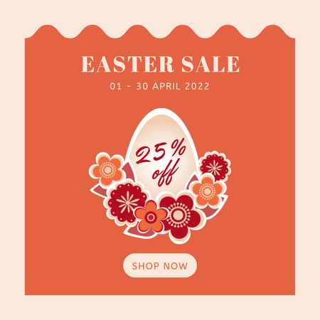 Cute Illustration on Easter Sale Day Instagram Design Template