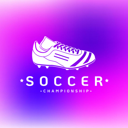 Soccer Game Championship Announcement Logo 1080x1080px – шаблон для дизайна