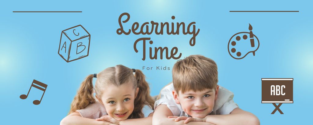 Learning Time For Kids Twitch Profile Banner Tasarım Şablonu