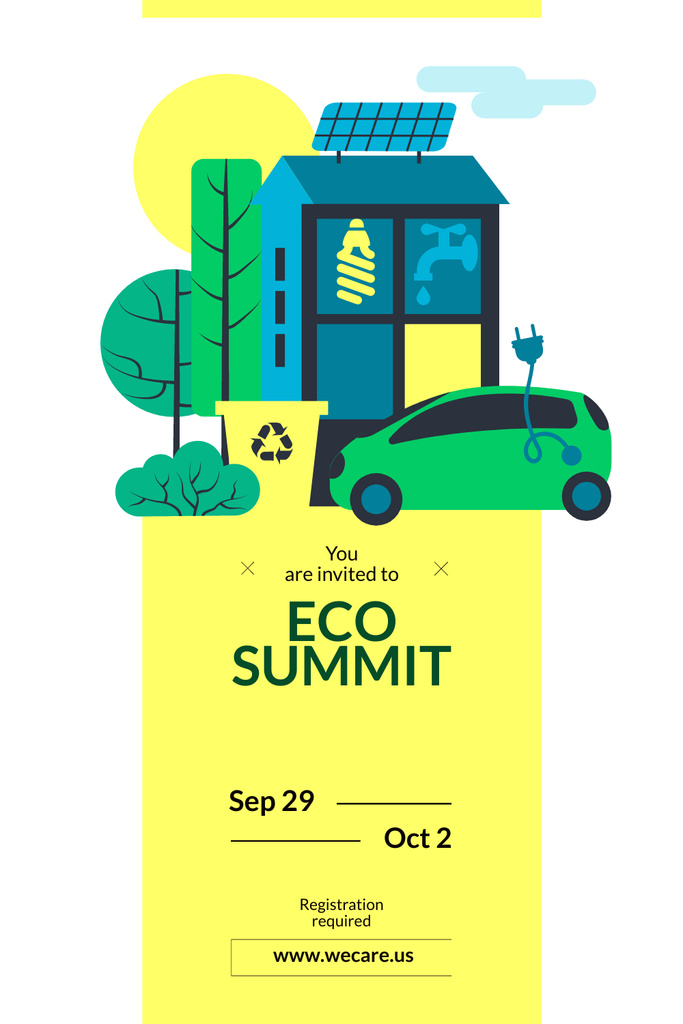 Invitation to Eco Summit Pinterest Design Template
