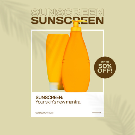 Sunscreen Products Sale Animated Post Design Template