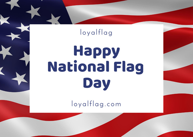 Plantilla de diseño de USA National Flag Day Holiday Wishes Postcard 