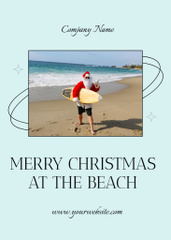 Santa Claus on Beach Merry Christmas in July
