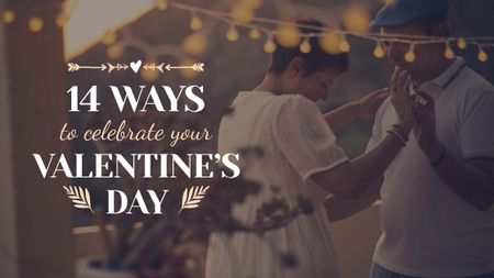 Happy loving Couple dancing on Valentine's Day Title Design Template
