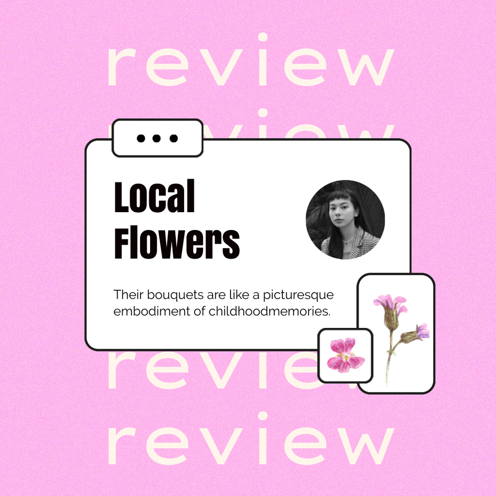 Ontwerpsjabloon van Instagram van Flowers Store Customer's Review