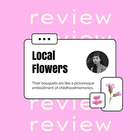 Plantilla de diseño de tienda de flores revisión de clientes Instagram 