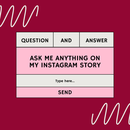 Szablon projektu Zaproszenie na sesję pytań i odpowiedzi na czerwono Instagram