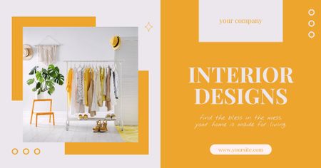 Ad of Modern Stylish Interior Designs Facebook AD – шаблон для дизайну