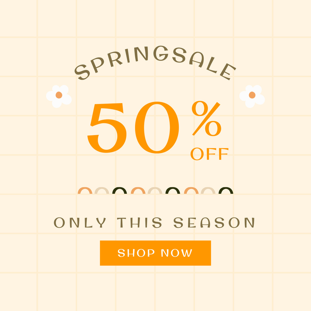 Ad of Seasonal Spring Sale Instagram ADデザインテンプレート
