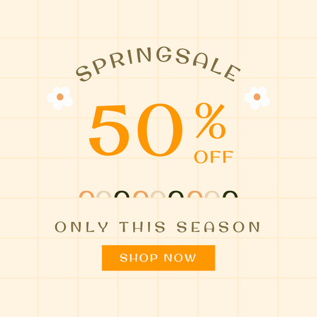 Seasonal Spring Sale Announcement Instagram AD Design Template