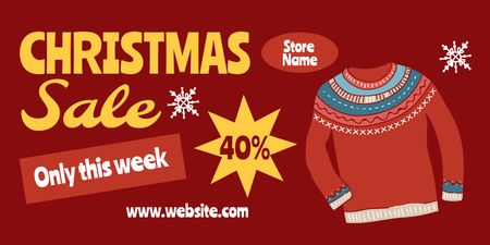 Template di design Christmas Short Term Sale Offer Knitwear Illustration Twitter