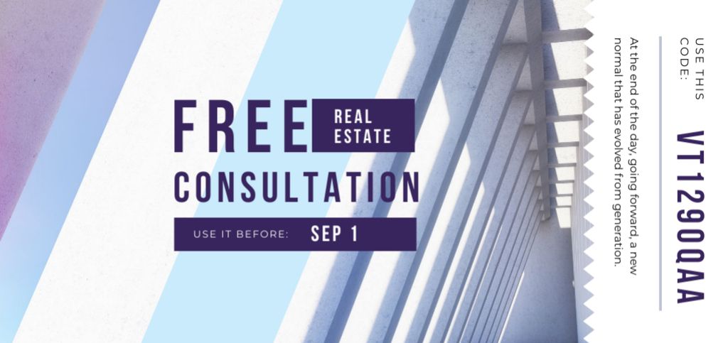 Template di design Offer on Real Estate Consultation Coupon Din Large