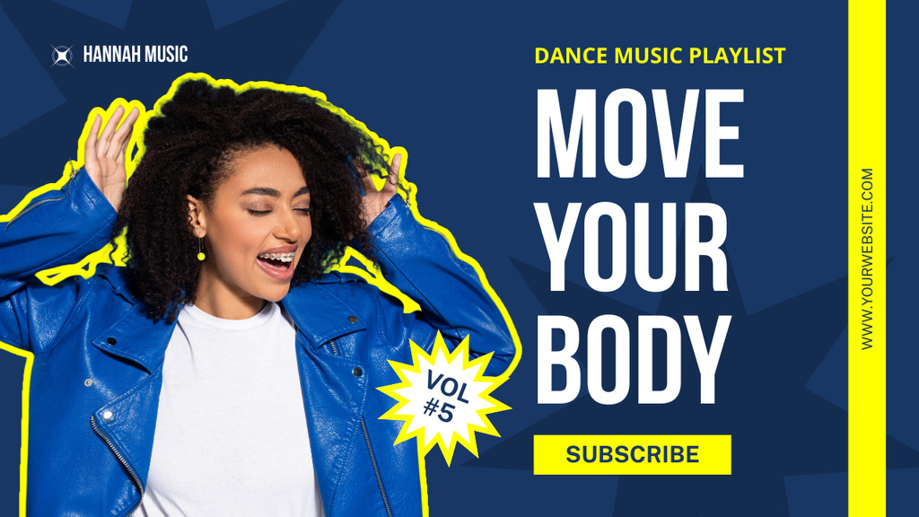 Ad of Dance Music Playlist Youtube Thumbnail Design Template