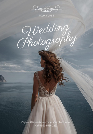 Wedding photography advertisement with Tender Bride Poster 28x40in Design Template
