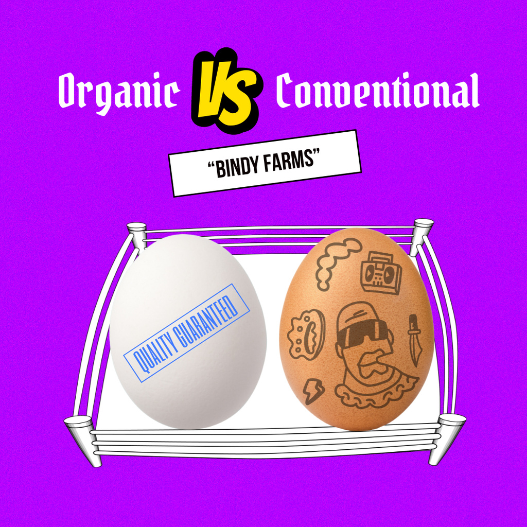 Organic Farm Food Offer with Different Eggs Instagram Design Template