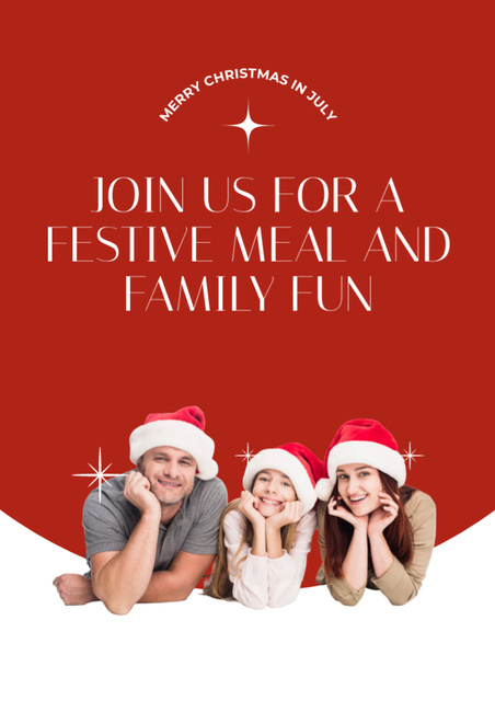 Modèle de visuel Invitation to Christmas Family Party with Delicious Meal - Flyer A4