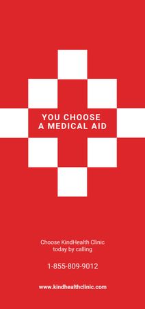 Clinic Ad with Red Cross Flyer DIN Large Tasarım Şablonu