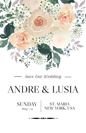Modèle de visuel Save the Date of The Wedding in New York - Invitation 5.5x8.5in