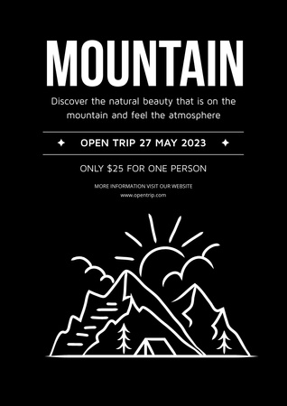 Hiking Tour Announcement Poster A3 Design Template