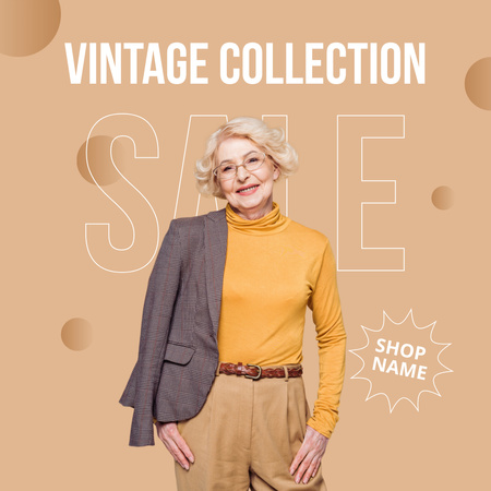 Plantilla de diseño de Vintage Clothes Collection For Seniors Sale Offer Instagram 