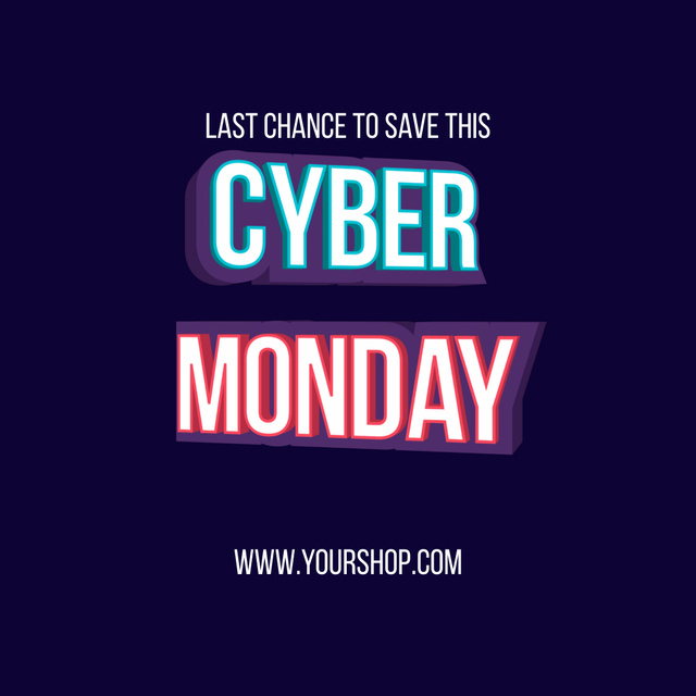 Modèle de visuel Last Chance for Sale on Cyber Monday - Animated Post