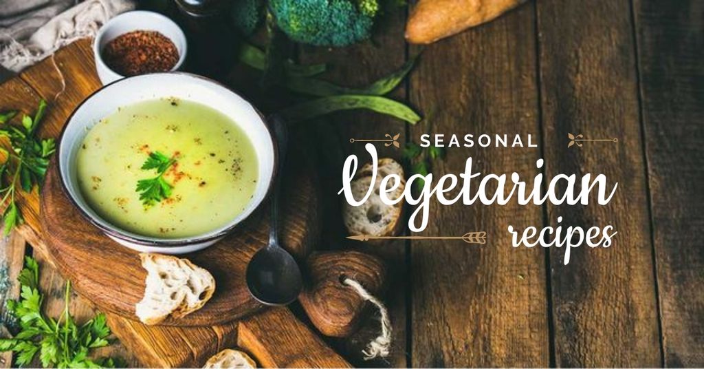 Designvorlage Seasonal vegetarian recipes with Veggie Dishes für Facebook AD