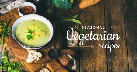 Seasonal vegetarian recipes with Veggie Dishes Facebook AD Design Template