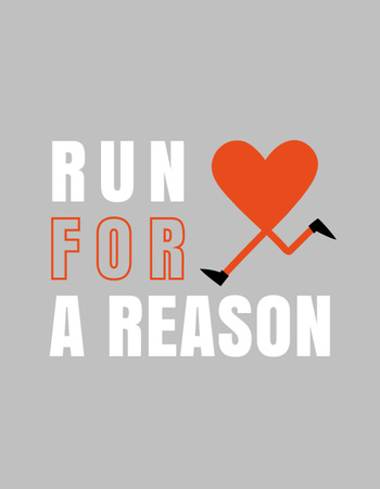 Charity Marathon Event Announcement T-Shirt Design Template