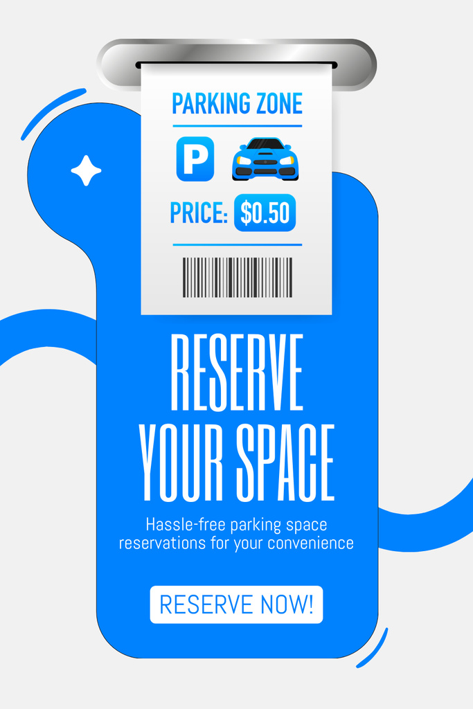 Ontwerpsjabloon van Pinterest van Reserve Parking Zone at Affordable Price