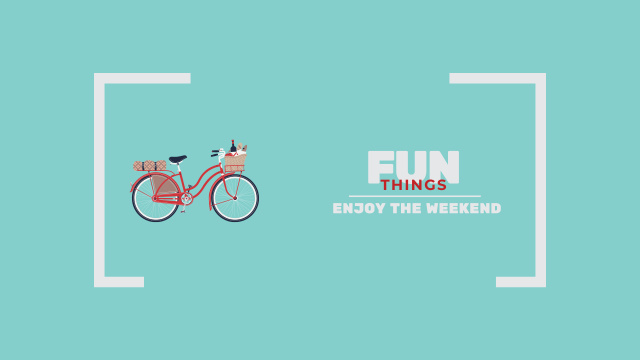 Weekend Ideas Red Bicycle with Food Youtubeデザインテンプレート