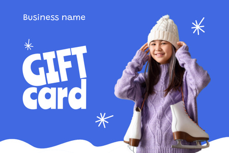 Special Offer with Girl with Skates Gift Certificate Design Template