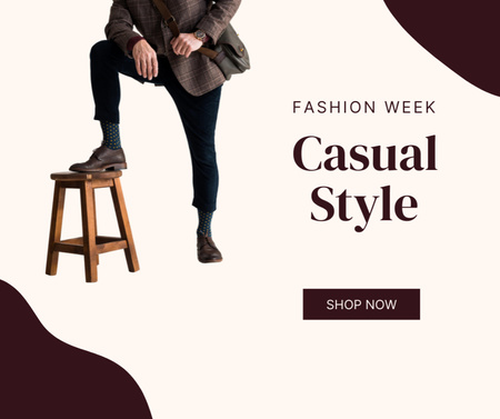 Fashion Ad with Stylish Man Facebook Design Template