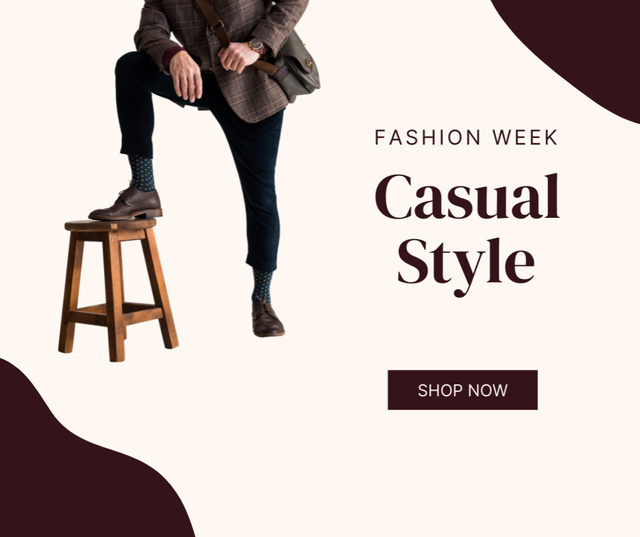 Casual Style Offer for Men Facebook Modelo de Design
