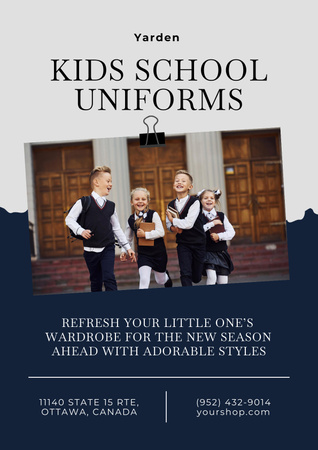 Offer of School Uniforms for Kids Poster Πρότυπο σχεδίασης