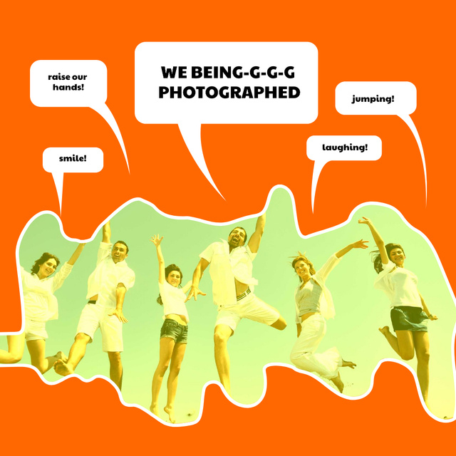 Modèle de visuel Cheerful Friends jumping together - Instagram