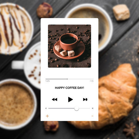 コーヒーの日のための感動的なエスプレッソ カップ Instagramデザインテンプレート