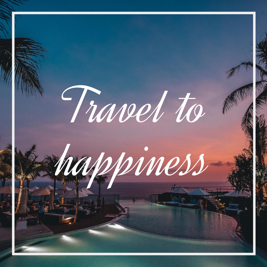 Travel Inspiration with Sea Sunset Instagram Design Template