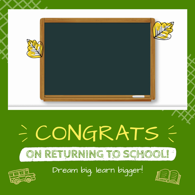 Back to School Congrats On Chalkboard Animated Post – шаблон для дизайну