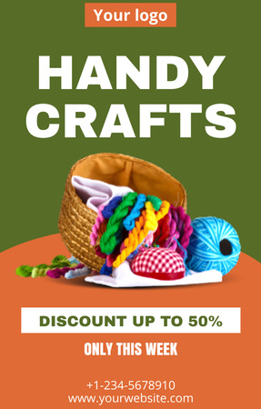 Handy Crafts With Yarn Sale Offer Invitation 4.6x7.2inデザインテンプレート