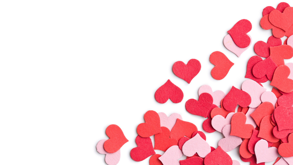 Valentine's Day Holiday with Tiny Pink and Red Hearts Zoom Background Πρότυπο σχεδίασης