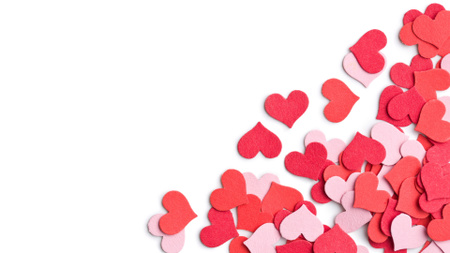 Plantilla de diseño de Día festivo de San Valentín con pequeños corazones rosados y rojos Zoom Background 