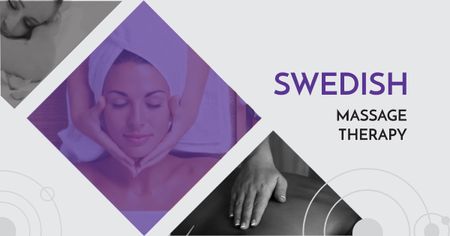 Plantilla de diseño de Woman at Swedish Massage Therapy Facebook AD 